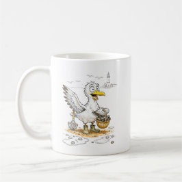 Tecknad Fågel Samlar Skal Kaffemugg