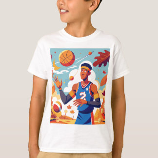 Tecknad Fall Basketball T Shirt