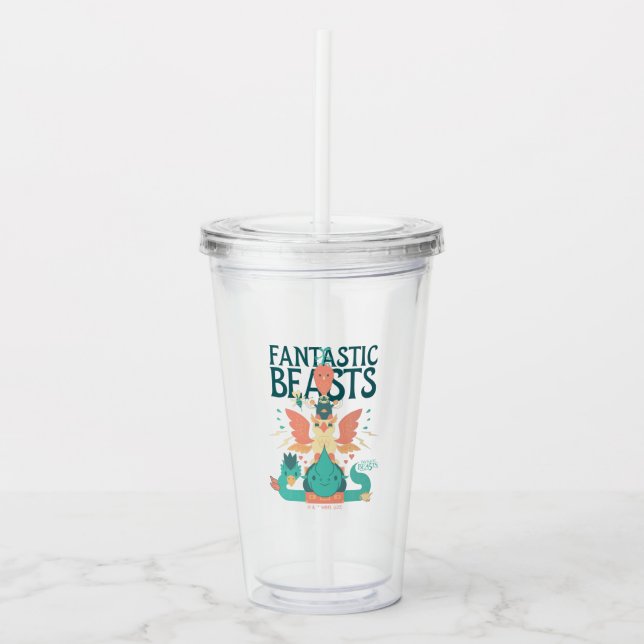 Tecknad Fantastiska Beaster uppstår från väska Take Away Mugg (Framsida)