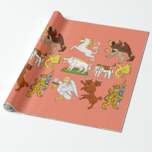 Tecknad Fantasy-Beaster och -varelser Art Presentpapper