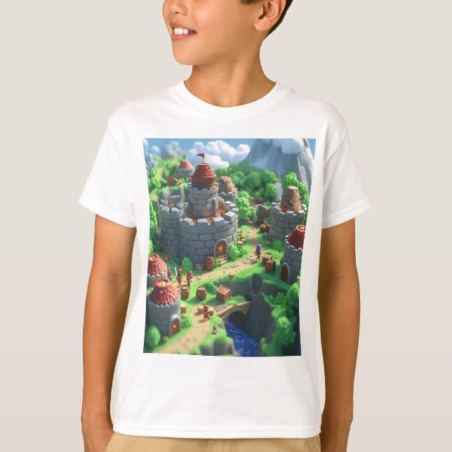 Tecknad Fantasy Castle - Whimsical Storybook Desig T Shirt (Framsida)