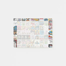 Tecknad färgrik figur barnmönster post-it block