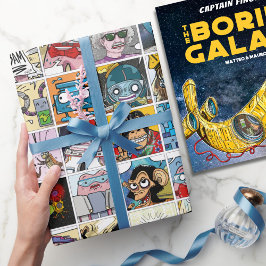 Tecknad Färgstarka Roligtar Rutnät Mönster Party Presentpapper