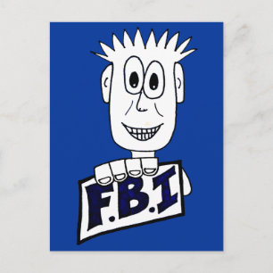Tecknad FBI Agent Vykort