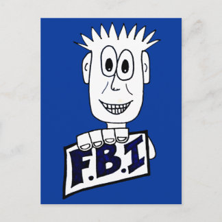 Tecknad FBI Agent Vykort