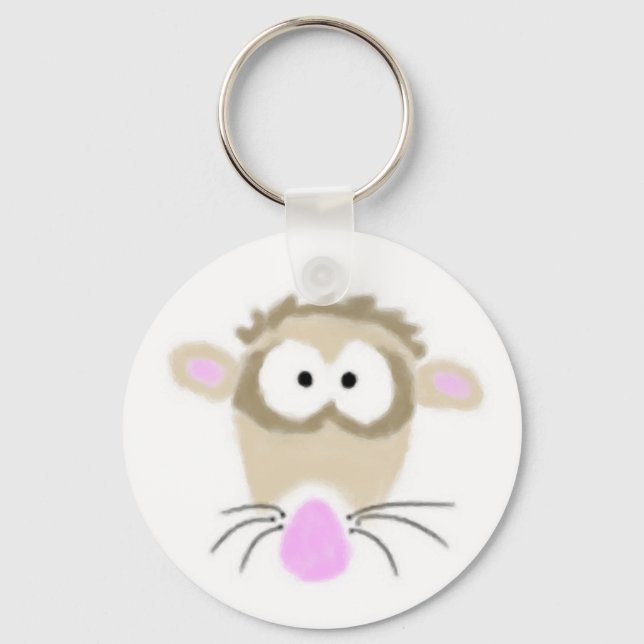 Tecknad Ferret Keychain Nyckelring (Framsida)