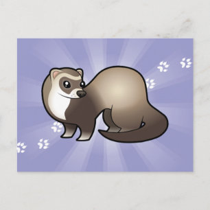 Tecknad Ferret Vykort