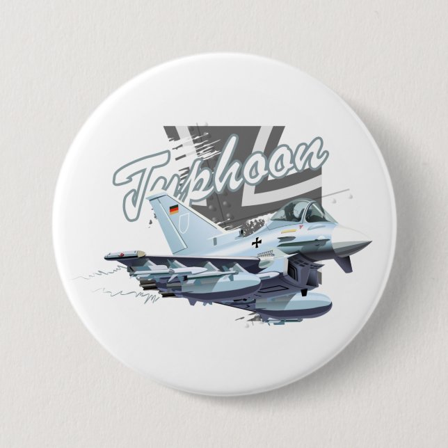 Tecknad fighter flygplan knapp (Framsida)