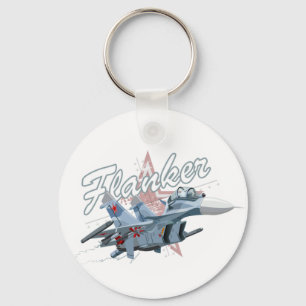 Tecknad fighter flygplan nyckelring