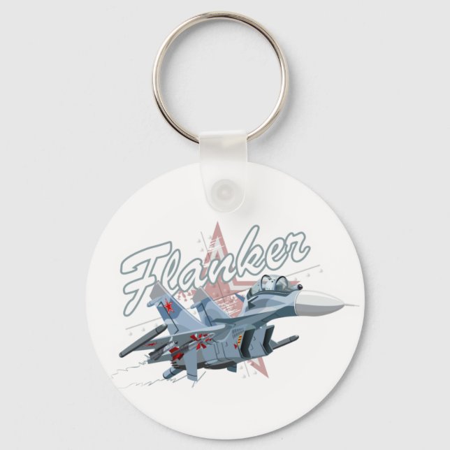 Tecknad fighter flygplan nyckelring (Framsida)