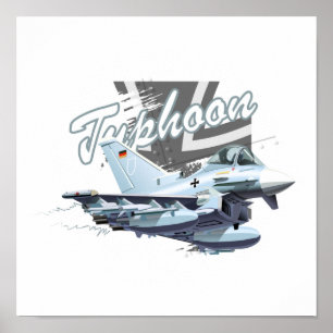 Tecknad fighter flygplan poster
