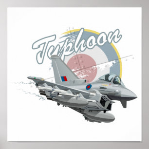 Tecknad fighter flygplan poster