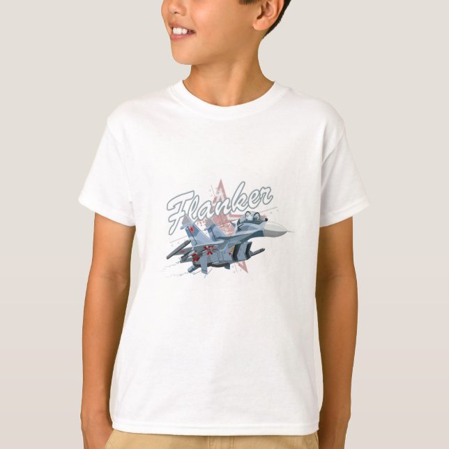 Tecknad fighter flygplan t shirt (Framsida)