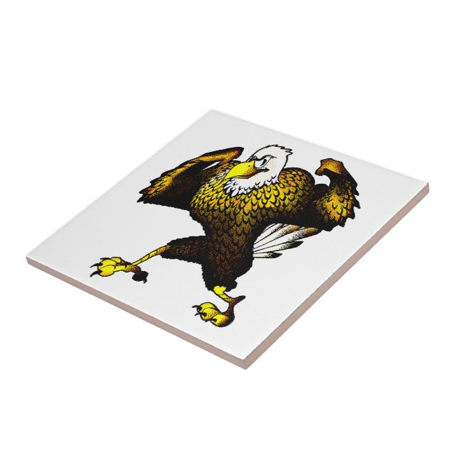 Tecknad Fighting Eagle Kakelplatta (Sidan)