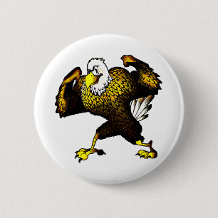 Tecknad Fighting Eagle Knapp