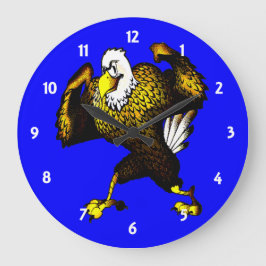 Tecknad Fighting Eagle Stor Klocka