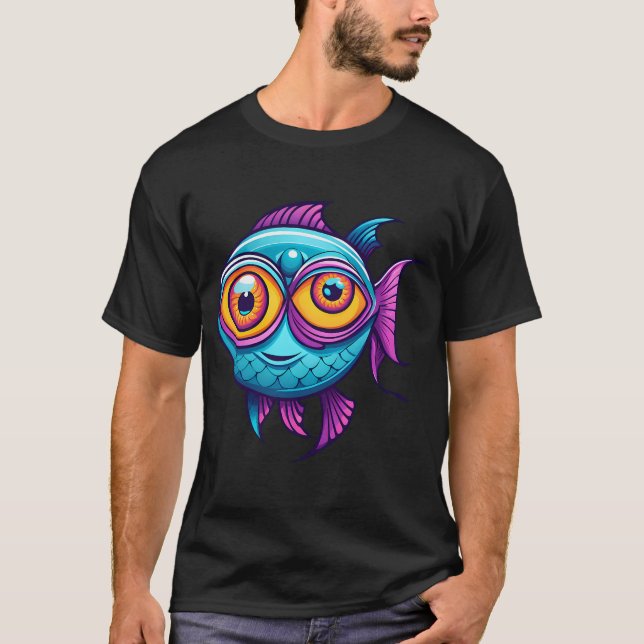 tecknad film,fisk t shirt (Framsida)