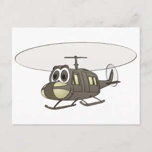 Tecknad film om Huey-helikopter Vykort
