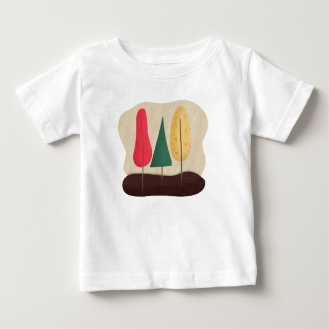 Tecknad film, skog, träd t shirt (Framsida)