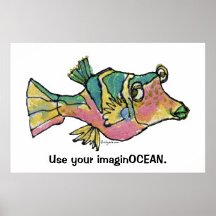 Tecknad Fish 001 ImaginOCEAN Poster stor