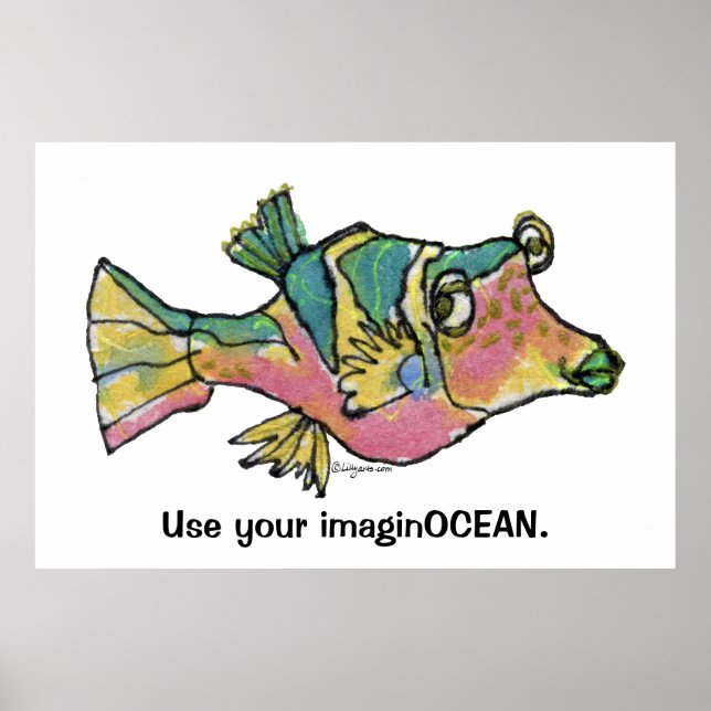 Tecknad Fish 001 ImaginOCEAN Poster stor (Framsidan)
