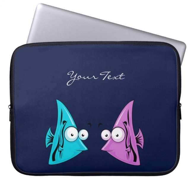Tecknad Fish Laptop sleeve (Framsidan)