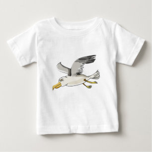 tecknad fiskmås som flyger över huvudet t shirt