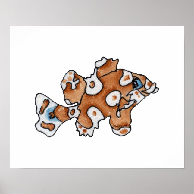 Tecknad Fisksvampar Barns väggkonst Poster (Framsidan)