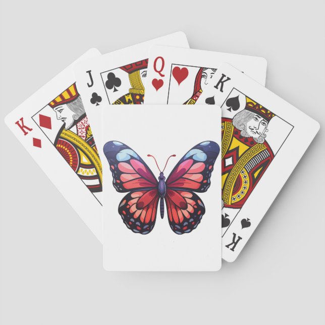 Tecknad fjäril illustration casinokort (Baksidan)