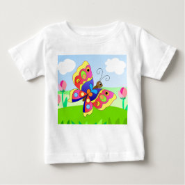 tecknad-fjäril på fält mellan blommor t shirt