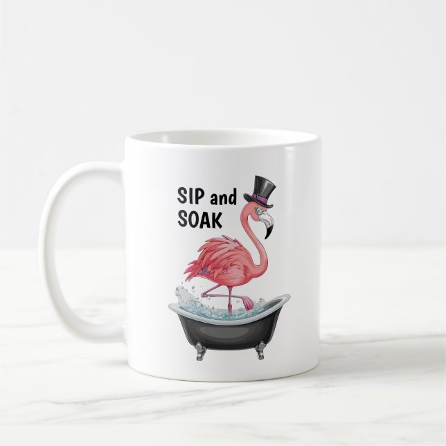Tecknad Flamingo Kaffemugg (Vänster)