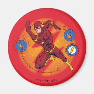 Tecknad Flash Laboratory Running Graphic Magnet