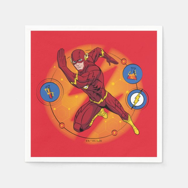 Tecknad Flash Laboratory Running Graphic Pappersservett (Framsidan)