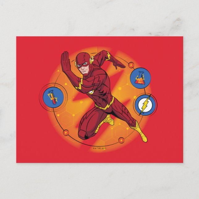 Tecknad Flash Laboratory Running Graphic Vykort (Framsida)