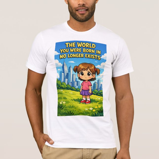 Tecknad flicka förlorad oskuld Förfluten vs Framti T Shirt (Framsida)