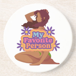 Tecknad flicka min favoritperson underlägg