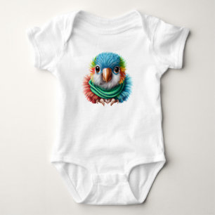 Tecknad Fluffy Lycklig Baby Parrot T Shirt