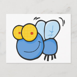 Tecknad Fly Vykort