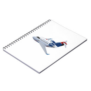 Tecknad flygplan anteckningsbok