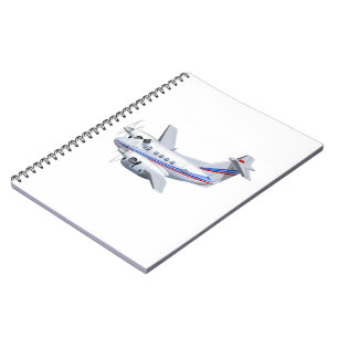 Tecknad flygplan anteckningsbok
