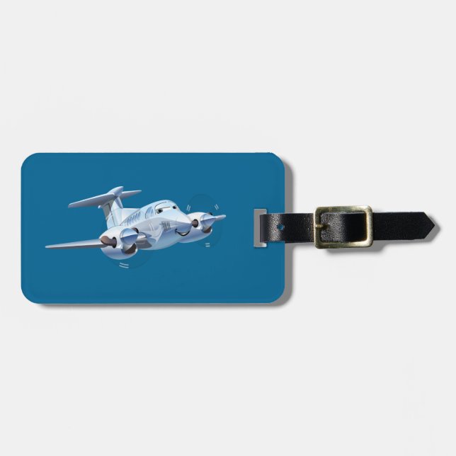 Tecknad flygplan bagagebricka (Horisontell Framsida)