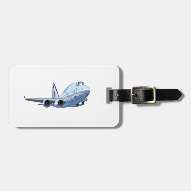 Tecknad flygplan bagagebricka (Horisontell Framsida)