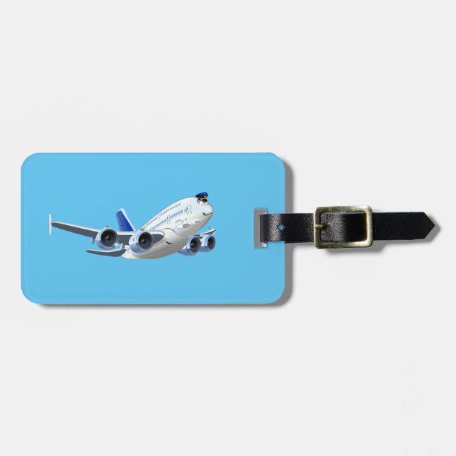 Tecknad flygplan bagagebricka (Horisontell Framsida)
