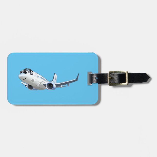 Tecknad flygplan bagagebricka (Horisontell Framsida)