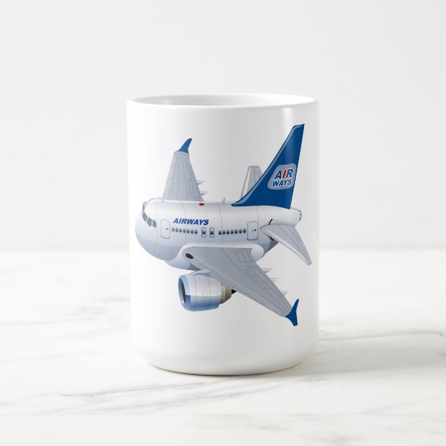 Tecknad flygplan kaffemugg (Center)