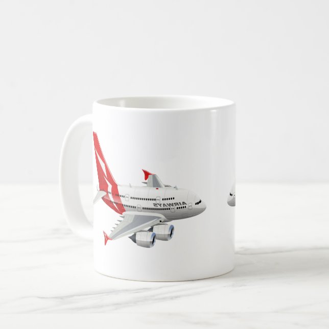 Tecknad flygplan kaffemugg (Framsida vänster)