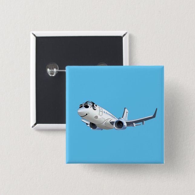 Tecknad flygplan knapp (Framsida & baksida)