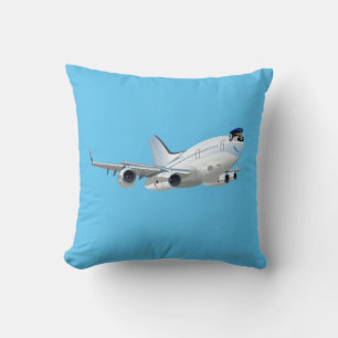 Tecknad flygplan kudde
