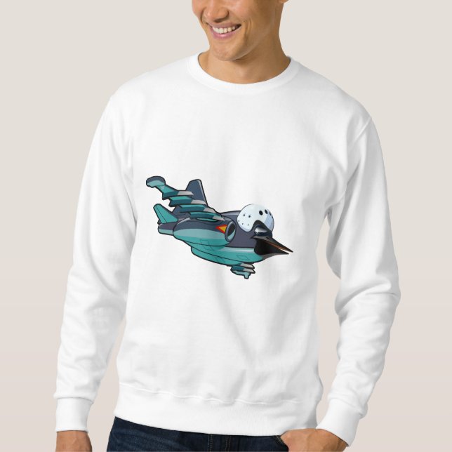 Tecknad flygplan lång ärmad tröja (Framsida)