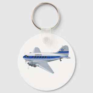 Tecknad flygplan nyckelring